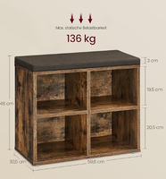 Armoire à chaussures moderne Armoire à chaussures de luxe Armoire de stockage de chaussures en bois au design moderne avec banquette