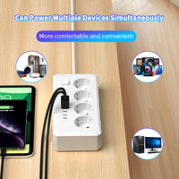 Multiprise industrielle VINISEM 4AC EU avec ports USB-A/USB-C, 3 ports USB-A + 3 ports USB-C, câble de 2 m, courant nominal de 10 A, pour hôpital