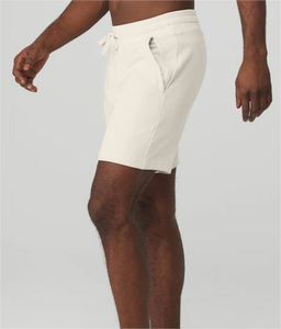 Pantalones cortos de gimnasio con cintura elástica y cordón bolsillos traseros de LICRA de algodón con logotipo personalizado de alta calidad - Product Image 3