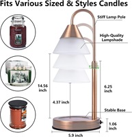Lampe de bureau en métal réglable avec fonction chauffe-bougie d'aromathérapie pour utilisation au chevet et sur le bureau