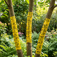 Door boeren vertrouwd omgekeerd gebruikt, fluorescerend geel met plantensteunen inbegrepen, extra brede 30cm lijmvaltape voor snelgroeiende fruitplanten