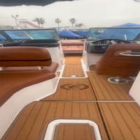 Tapis de pont en mousse EVA imitation teck pour plateforme de bain et cockpit de bateau Cobalt 26 2012, style SeaDek MarineMat Gatorstep, auto-adhésif