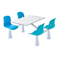 Ensemble de table et de chaises de cantine commerciale Urable, 4 places, mobilier de restaurant pour quatre personnes