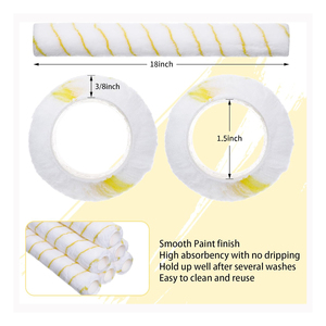 18 Inch 3/8'' Nap Acrylic <strong>Roller</strong> Covers <strong>Large</strong> Sleeves Paint <strong>Rollers</strong> Kit End Cap for Wall Floor House Painting Frame Supplies - Product Image 3