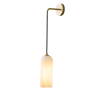 Lámpara de pared de mármol con LED E27, acabado bronce, para dormitorio, sala de estar, estudio - Product Image 5