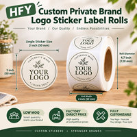 Autocollants personnalisés avec logo de marque privée, étiquettes adhésives en vinyle imperméables, rouleaux d'étiquettes d'emballage
