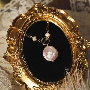 Collier en perles d'eau douce naturelles baroques Wenchi 2024, origine Chine, élégant, polyvalent, luxe léger, chaîne de pull haut de gamme - Product Image 1