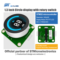 Saklar pintar Ips UART, saklar cerdas Ips Lcd tombol bulat kecil 1.3 inci 240*240 untuk peralatan rumah pintar