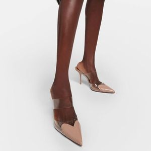 <span class=keywords><strong>Scarpe</strong></span> da donna con <span class=keywords><strong>tacco</strong></span> a punta chiusa trasparente, mules a forma di cuore con <span class=keywords><strong>tacco</strong></span> medio, slip-on, <span class=keywords><strong>scarpe</strong></span> estive da donna - Product Image 4