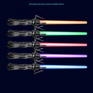 Vente en gros 2-en-1 lumineux Double <span class=keywords><strong>sabre</strong></span> croix épée <span class=keywords><strong>Laser</strong></span> rétractable Flash jouets avec effets sonores et lumineux - Product Image 5