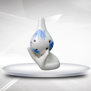 Ocarina chinoise en porcelaine blanche à 6 trous, motif bambou, instrument de musique folklorique, cadeau souvenir, vente en gros - Product Image 5