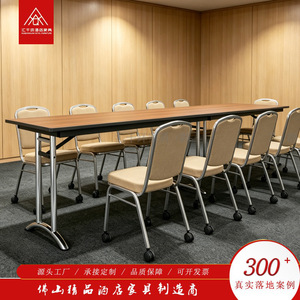 Hotel <b>Table</b> <b>Folding</b> Stainless Steel Leg Durable Contemporary Design Modern Appearance Panel Material - Product Image 2