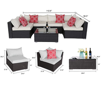 Ensemble de meubles d'extérieur en rotin, chaise et Table de Patio, canapé d'extérieur pour jardin en forme de U, ensemble de canapé d'extérieur en rotin et osier