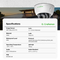 Caméra Dôme CCTV 4K 8MP GR-D2VI-M8S G.Craftsman IK10 Anti-Vandalisme Compatible avec le Réseau de Sécurité HiEasy NVR et Détection IA Avancée