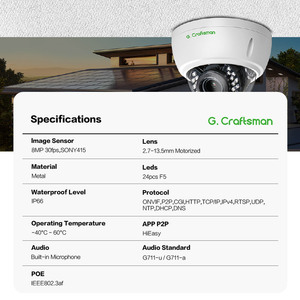 Caméra Dôme CCTV 4K 8MP GR-D2VI-M8S G.Craftsman IK10 Anti-Vandalisme Compatible avec le Réseau de Sécurité HiEasy NVR et Détection IA Avancée - Product Image 2
