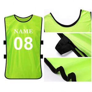 Custom Name Number Breathable Sleeveless 100% Polyester Soccer <b>Bibs</b> Football <b>Training</b> Vest Pinnies Scrimmage Vests Personalized - Product Image 5