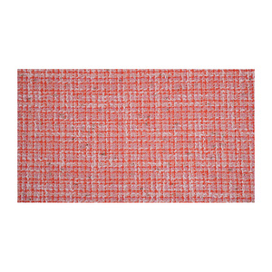 Tela Tweed de Primera Calidad Hecha en Corea, Color Rojo-Naranja, Rosa Dorado Metálico, Textura Elegante, OEM y ODM, Textil Tejido Personalizado - Product Image 1