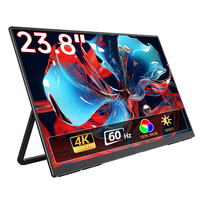 Moniteur portable Eimio Ultra HD 280 nits IPS 4K 23,5 pouces, écran externe portable pour ordinateur portable, extension d'écran Type-C OEM