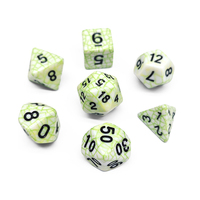Venta caliente Polyhedral DnD Web Dice Set 7PCs Verde Acrílico y Plástico D20 Soporte a granel al por mayor