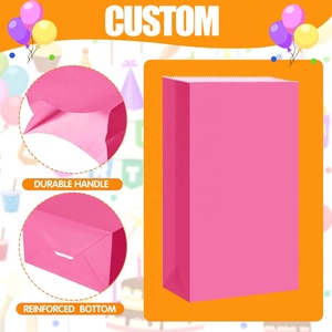 Bolsa <span class=keywords><strong>de</strong></span> Papel Kraft Marrón Colorida Sin Asas para Regalos <span class=keywords><strong>de</strong></span> Comida para Fiestas Escolares, Baby Shower y Cumpleaños - Product Image 3
