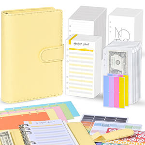 Cahier 6 anneaux en spirale planificateur d'affaires travail Agenda Budget liant Macaron couleur bonbon couverture en cuir PU A5 A6 classeur vente en gros - Product Image 2