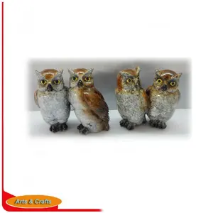 Nhựa Màu Nâu Bóng Owl Đối Với Trang Trí Nội Thất Cá Nhân Bức Tượng Nhỏ Resin Điêu Khắc