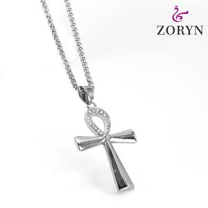 Colgante de Cruz Ankh de Acero Inoxidable, Joyería de Moda Gótica Punk con Cristal y Titanio, Estilo Egipcio Antiguo, para Hombres y Mujeres - Product Image 3