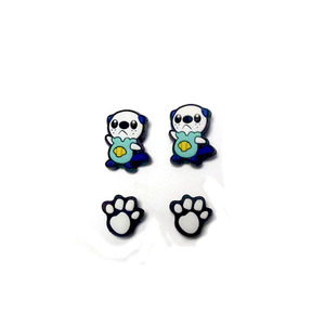 Simpatico cartone animato Panda piedini caverna fibbia bambini ragazzi e ragazze staccabili fiore in stock <span class=keywords><strong>scarpe</strong></span> per capelli veloci charms - Product Image 5