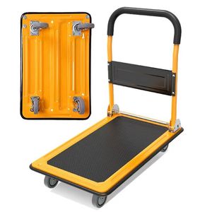 Carrito de plataforma plegable portátil con ruedas universales de acero para supermercado y almacenamiento - Product Image 3