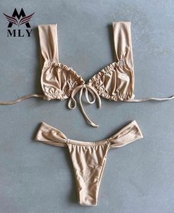 צבע מותאם אישית mly הדפסה מרוסדת בגד ים ביקיני בד מרופד כפול מרופד ברזילאי 3 יום עבור לדוגמא בגד ים - Product Image 6