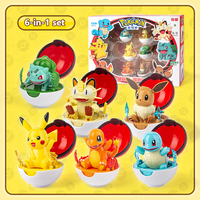 Divertidos Pokémon Transformables, Modelo de Dibujos Animados, Pokebola, Pikachu, Juguetes, Figuras de Anime Escalables, Muñecos, Adornos, Juguetes para Niños