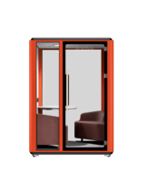 Cabine de bureau acoustique insonorisée mobile moderne pour deux personnes avec conception modulaire pour bâtiment de bureaux publics