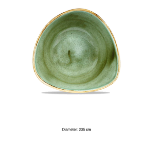 Assiette creuse Samphire Green 23,5 cm, bol triangulaire Churchill Stonecast - Product Image 3