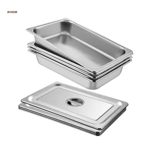 Stainless Steel Full Size with Lid GN Pan for Hotel Restaurant Food tray kitchen Buffet Party Cookware Set for Culinary Needs