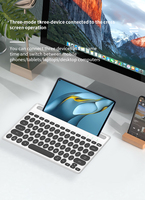 Ultra-tipis 78 tombol Mode ganda dapat diisi ulang nirkabel untuk Keyboard Bluetooth Mini USB portabel pemegang Slot ponsel pintar