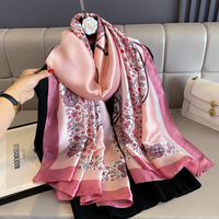Style ethnique motif de fleurs soie sentiment écharpes châles dames longues grandes 180*85CM étoles fantaisie cajou crochet soie Polyester écharpe