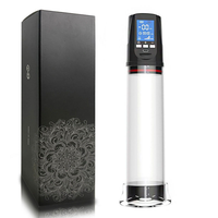 Bomba de Alargamiento Masculino con Pantalla LED Inteligente, Ejercitador de Pene Automático para Hombres, Entrenador de Bienestar con Vacío y Carga USB