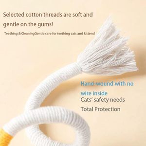 Giocattolo Ecologico in Cotone per Animali Domestici, Corda Interattiva per Cani e Gatti, Bastoncino Peluche con Erba Gatta per Gatti - Product Image 6