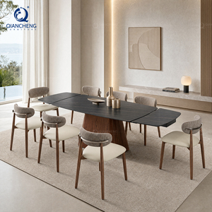 Mesa de Comedor Extensible de Piedra Sinterizada, Estilo Europeo, Elegante, Ahorra Espacio, de 6 a 8 Plazas, para Hogar, Restaurante, Hotel - Product Image 1
