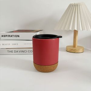 Venta de Fábrica: Taza de Cerámica Brillante de 400ml y 500ml con Tapa de Plástico Negra Ecológica y Bandeja de Corcho para el Hogar, Cerveza, Leche, Regalos Modernos, Sublimación - Product Image 4