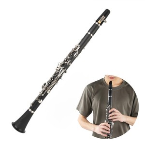 Ensemble de clarinettes en bois à 17 clés Bb avec chiffon de nettoyage, tournevis, boîte, instrument de musique noir - Product Image 4