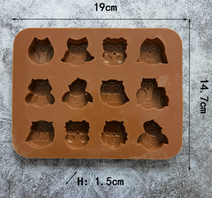 Molde de Silicona para Hornear con Forma de Búho, 12 Cavidades, para Chocolate y Dulces de Halloween - Product Image 2
