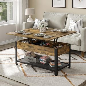 <span class=keywords><strong>Table</strong></span> <span class=keywords><strong>basse</strong></span> multifonctionnelle relevable avec compartiment de rangement dissimulé et <span class=keywords><strong>transformable</strong></span> <span class=keywords><strong>en</strong></span> <span class=keywords><strong>table</strong></span> à manger - Product Image 4