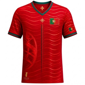 Maillot de football de l'équipe nationale <span class=keywords><strong>du</strong></span> Portugal 2026 en gros, rouge, qualité thaïlandaise, pour enfants - Product Image 2