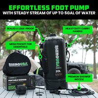 Douche solaire portable de 5 gallons/20 L, essentielle pour le camping, les festivals, les voyages en plein air, les voyages en camping-car, les voyages à la plage, douche extérieure