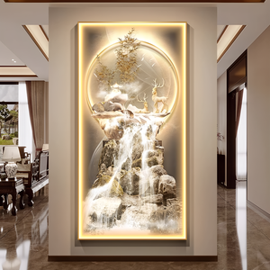 Quadro Decorativo Luminoso a <span class=keywords><strong>LED</strong></span> di Lusso con Alce per Parete di Fondo di Corridoio e Soggiorno, Decorazione Artistica per Ingresso di Benvenuto - Product Image 4