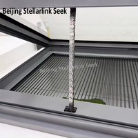 Fenêtre de toit électrique à cadre fin en aluminium, à ouverture par le haut, monobloc soudé, avec moteur à chaîne silencieux, double vitrage trempé, pour la maison