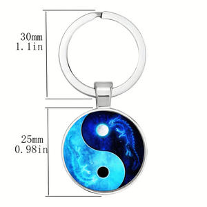 Yin Yang llavero chino taoísmo signo antiguo ocho diagramas llavero clásico coche llave regalos joyería Tai Ji Yin Yang llaveros - Product Image 4