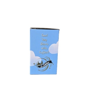 Boîte cadeau personnalisée bleu clair pour <span class=keywords><strong>café</strong></span> avec motif nuage blanc et illustration de <span class=keywords><strong>café</strong></span> français dessinée à la main pour l'emballage de boulangerie et de <span class=keywords><strong>café</strong></span> - Product Image 3
