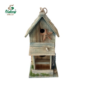 Diseño personalizado estilo playero rústico decorativo <span class=keywords><strong>casa</strong></span> de madera para pájaros - Product Image 1